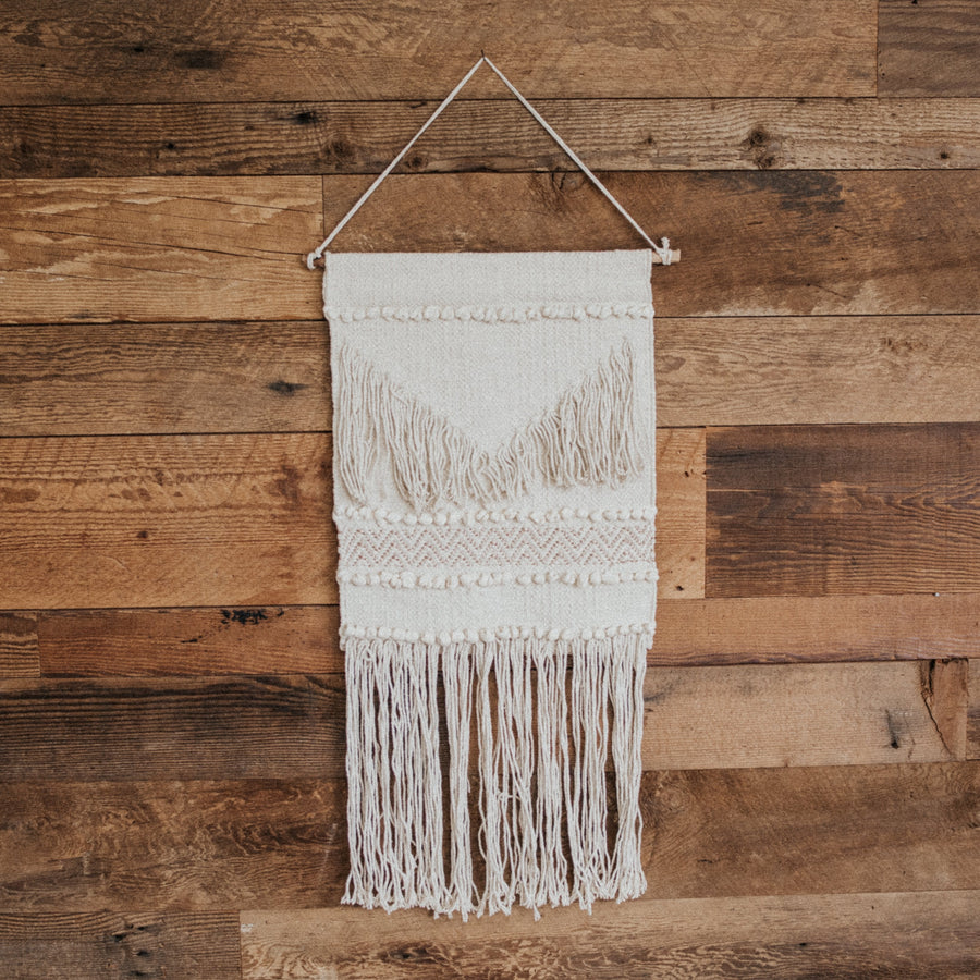 Pom Pom Home sale Ivory/Rose Gold / FINAL SALE Aya Hand Woven Wall Hanging