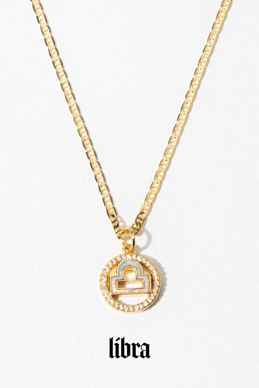 Dona Italia Jewelry Libra / Gold / 18 Inches Cosmic Opal Zodiac Necklace