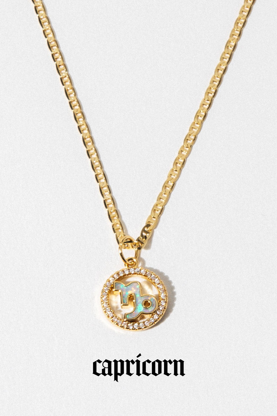 Dona Italia Jewelry Capricorn / Gold / 18 Inches Cosmic Opal Zodiac Necklace
