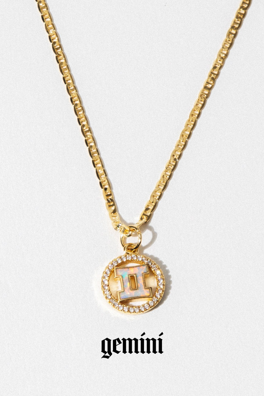 Dona Italia Jewelry Gemini / Gold / 18 Inches Cosmic Opal Zodiac Necklace