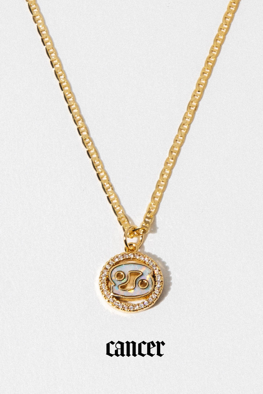 Dona Italia Jewelry Cancer / Gold / 18 Inches Cosmic Opal Zodiac Necklace