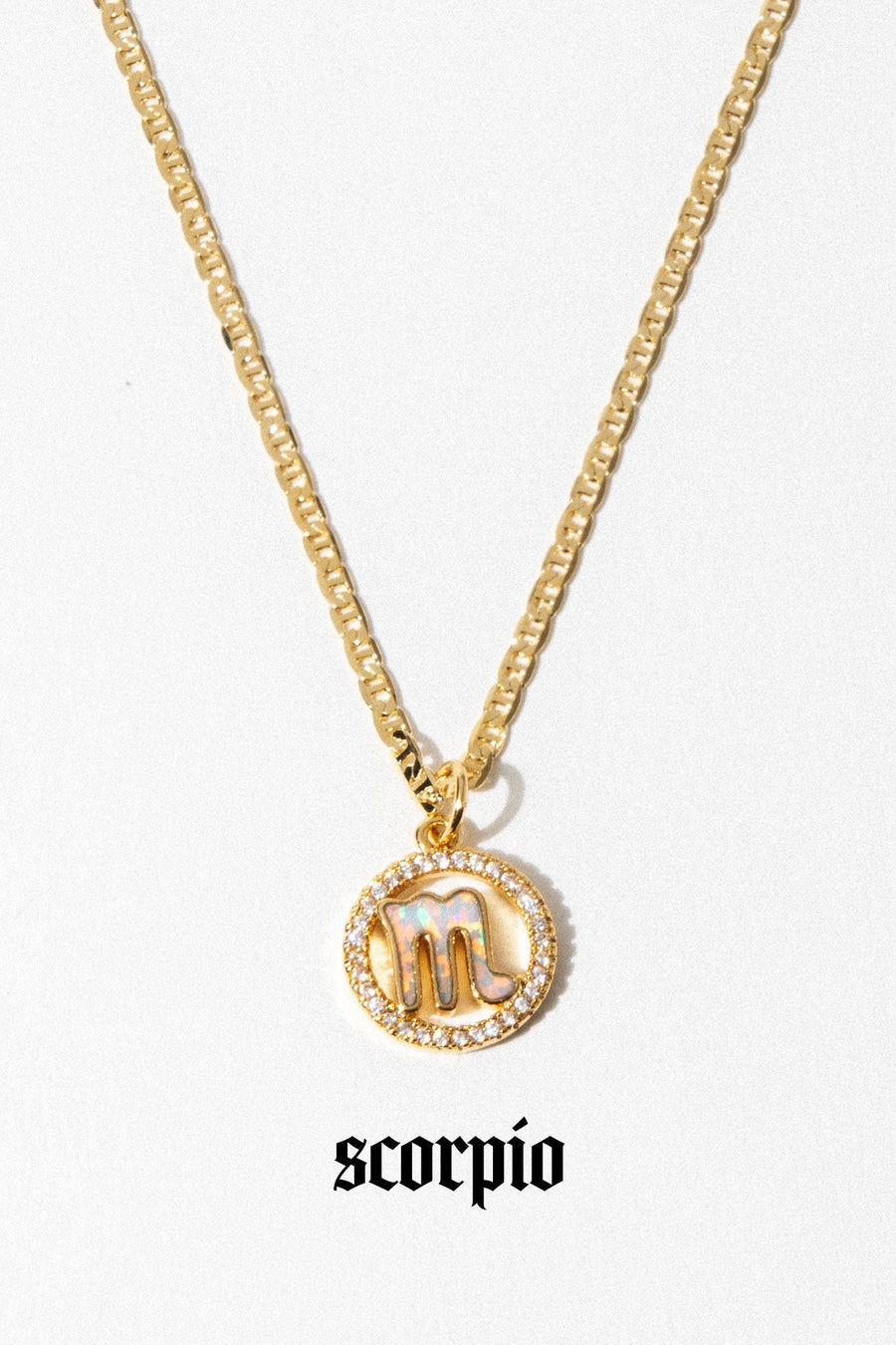 Dona Italia Jewelry Scorpio / Gold / 18 Inches Cosmic Opal Zodiac Necklace