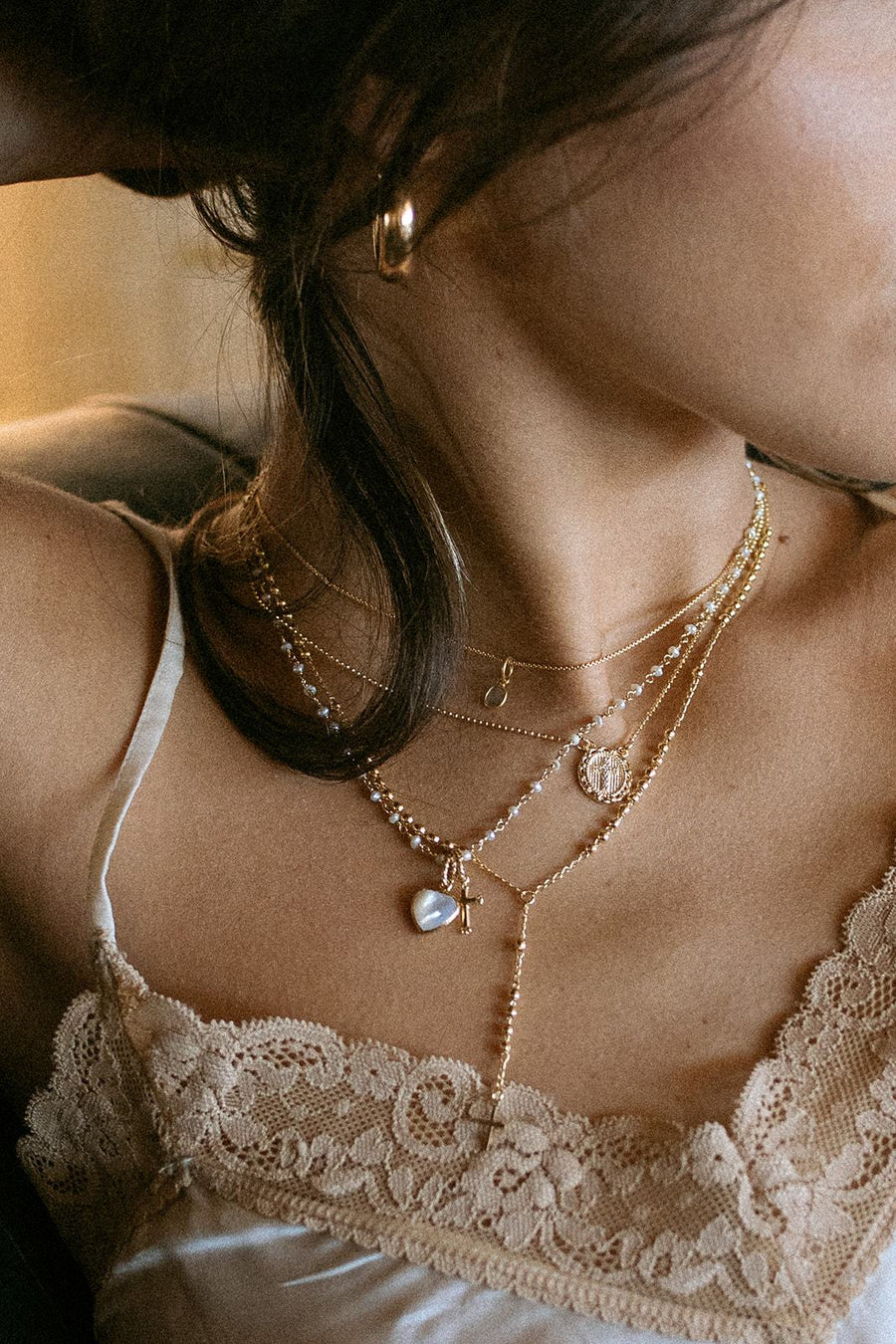 Dona Italia Jewelry Gold / 16 Inches La Cruz Necklace